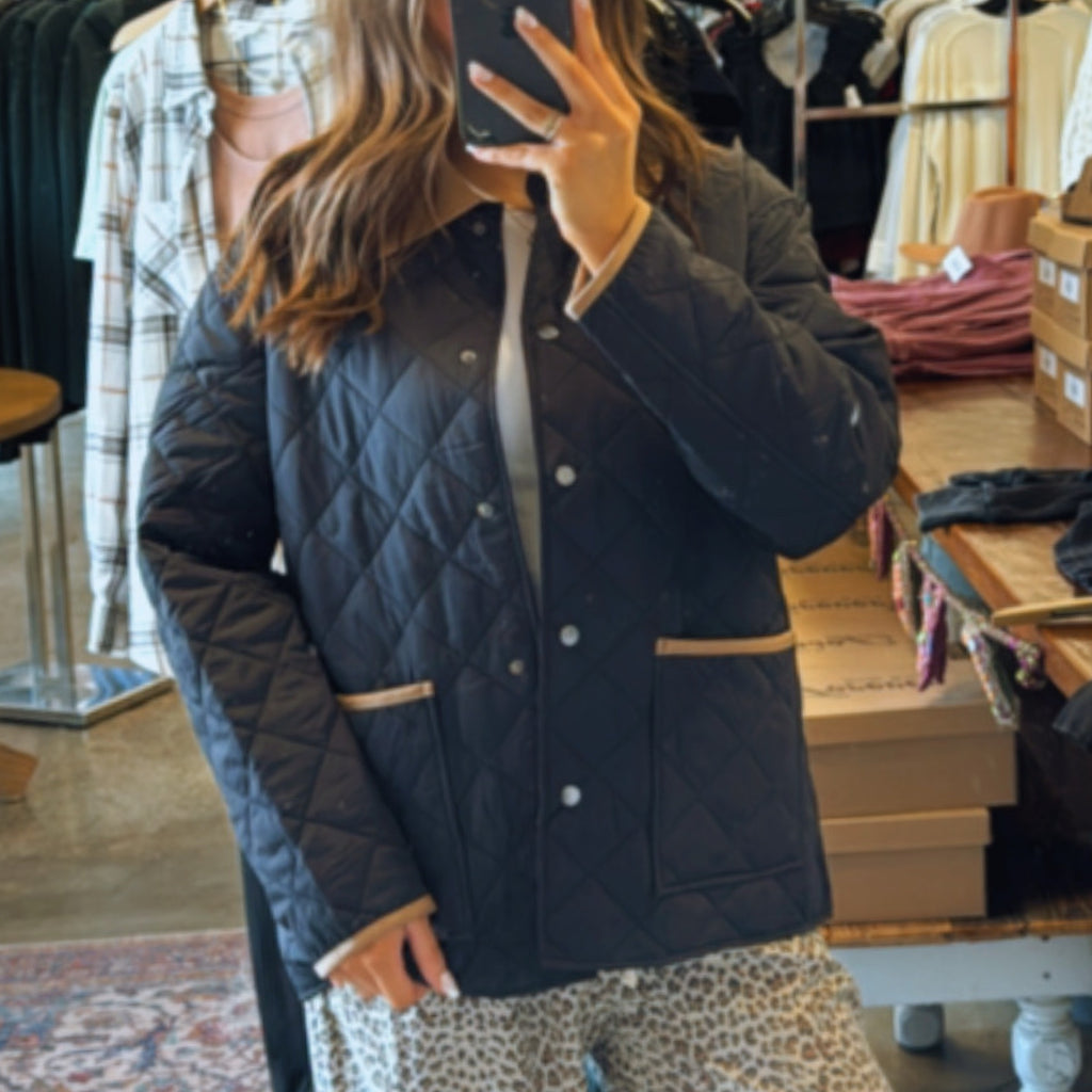 Hailey Quilted Puffer Jacket Black