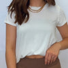 Weekend Flowy Round Hem Top Ivory