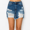 Let’s Party High Rise Distressed Denim Short Black