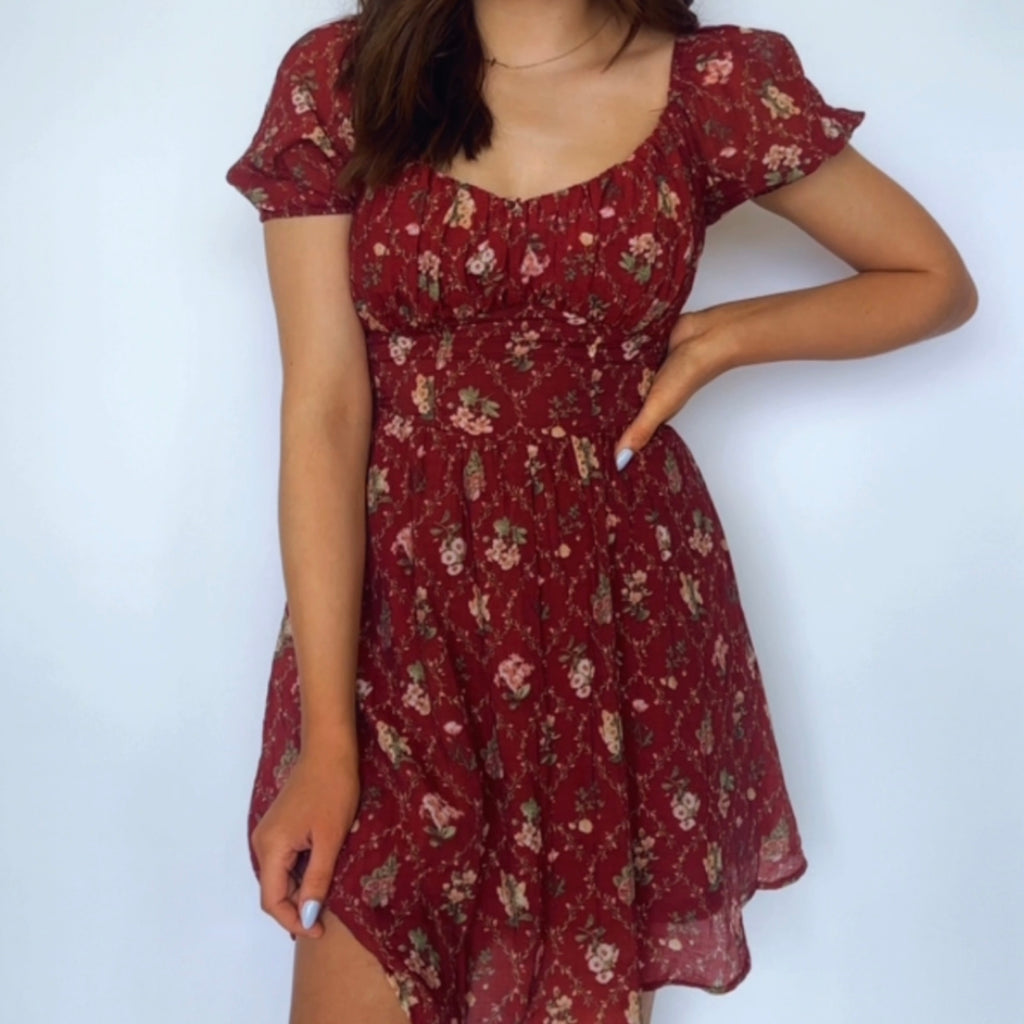 Parker Floral Corset Detail Tie Back Dress