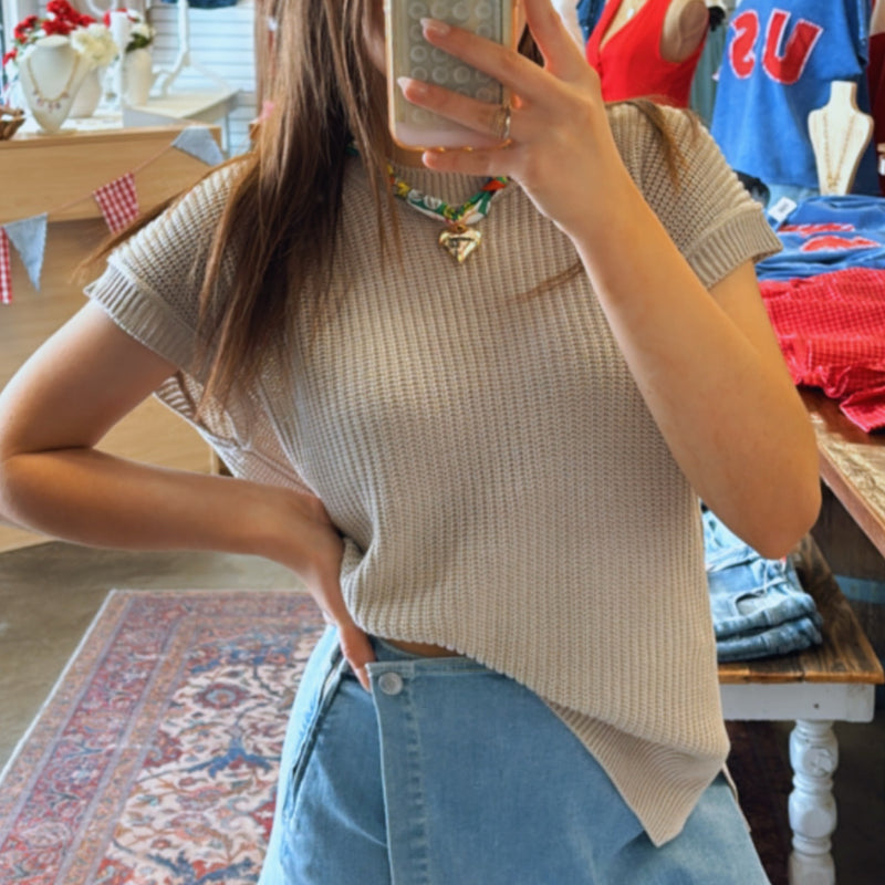 Oversized Crew Neck Sweater Top