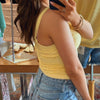 Dream Girl Floral Lace Style V Neck Top Yellow