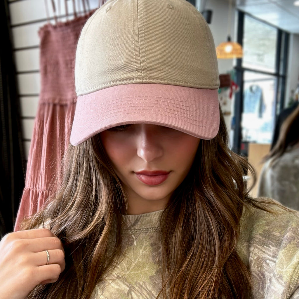 Pink Color Block Hat