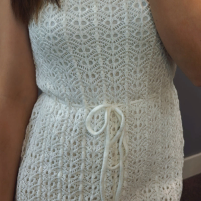 Island Nights Crochet Knit Dress White