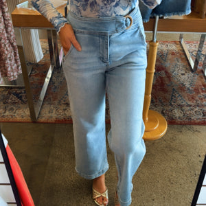 Risen High Rise Tummy Control Denim With Belt