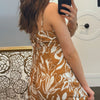 Tropical Escape Tropical Print Midi  Dress With Tie Back Detail
