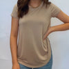 Weekend Flowy Round Hem Top Mocha