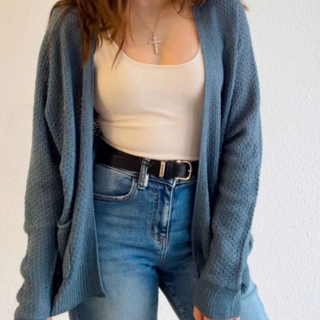 Ally Knitted Light Weight Cardigan Teal
