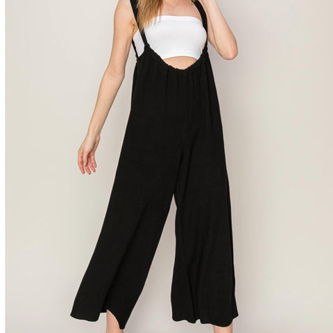 Real Feelings Tube Top Jumpsuit Black