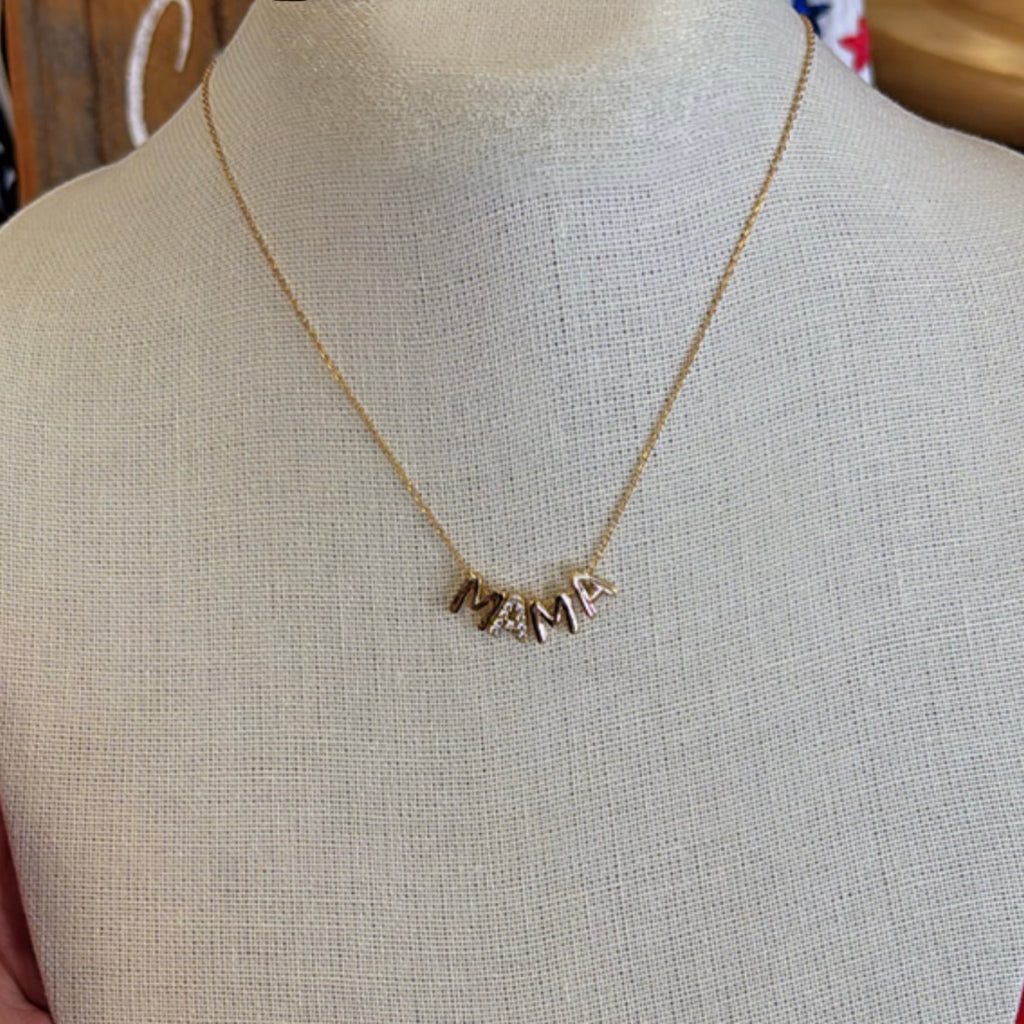 Mama Bubble Letter Necklace