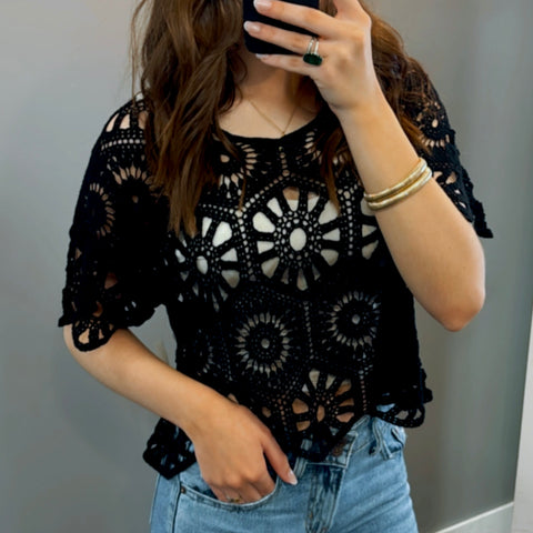 Crochet Sleeveless Long Cardigan
