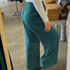 Hanna Wide Leg Crinkle Pants Emerald