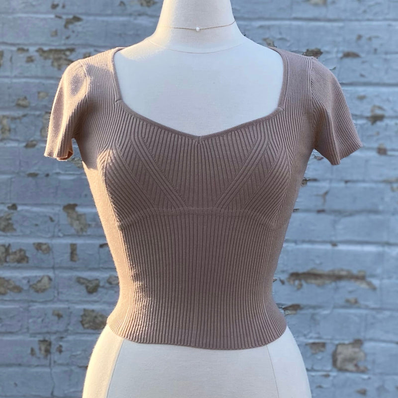 In My Head Scoop Neck Rib Knit Top