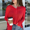 A Great Day Waffle Henley Top Red