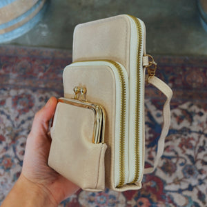 Small Crossbody Vegan Leather Bag Taupe