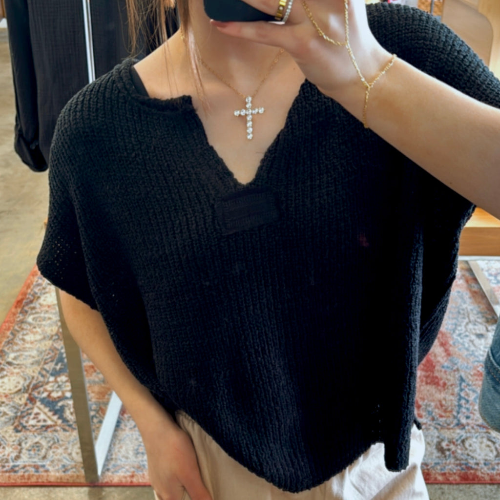 Interested In You Sweater Top Black
