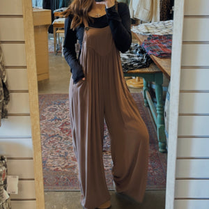 All I Need Black Jumpsuit With Adjustable Straps Mocha