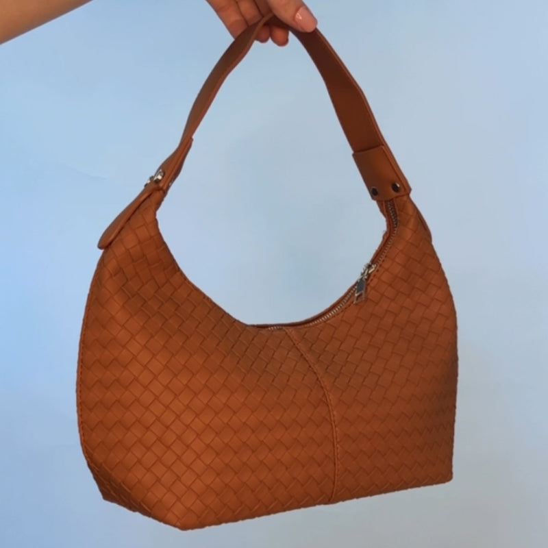 Vegan leather shoulder bag Brown
