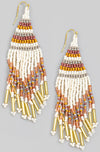 Seed Beaded Triangle Fringe Earrings