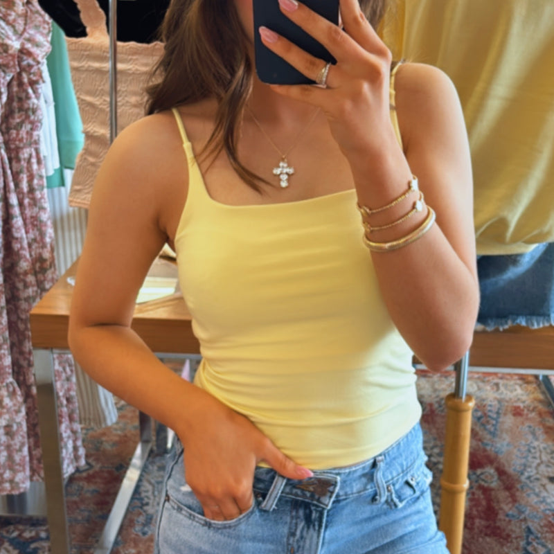Beach Girl Clean Line Tank Tops Yellow