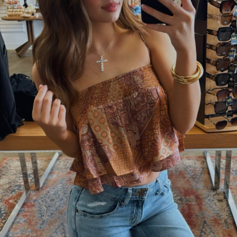Catch Me At The Sandbar Woven Top