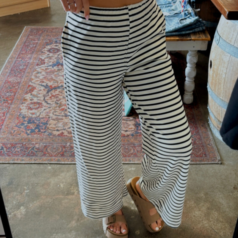Bayside Striped Set Black