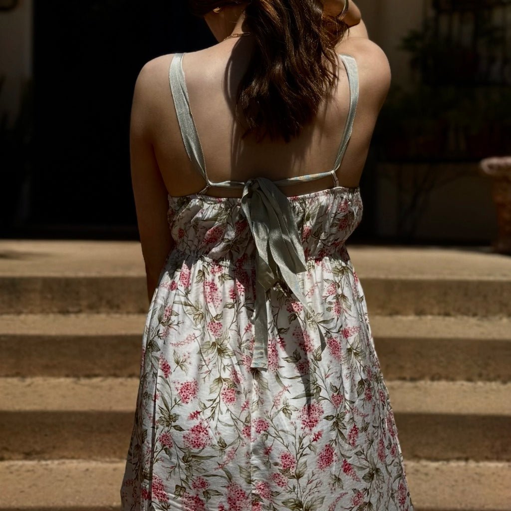Sweet Romance Lace Trim Midi Dress