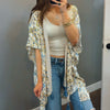Fun In The Sun Crochet Trim Printed Kimono