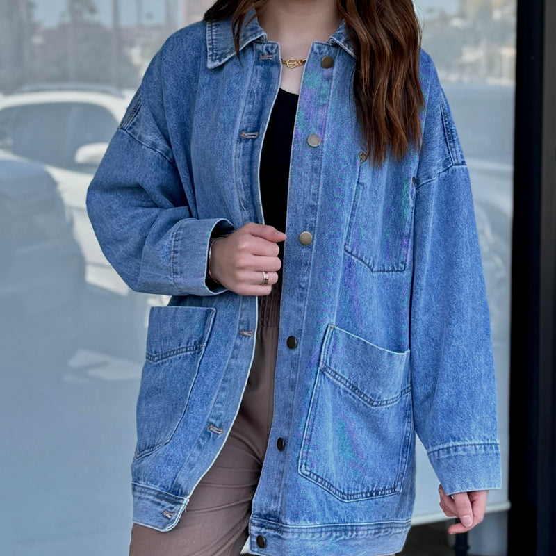 Xander Over Sized Denim Jacket Medium Denim
