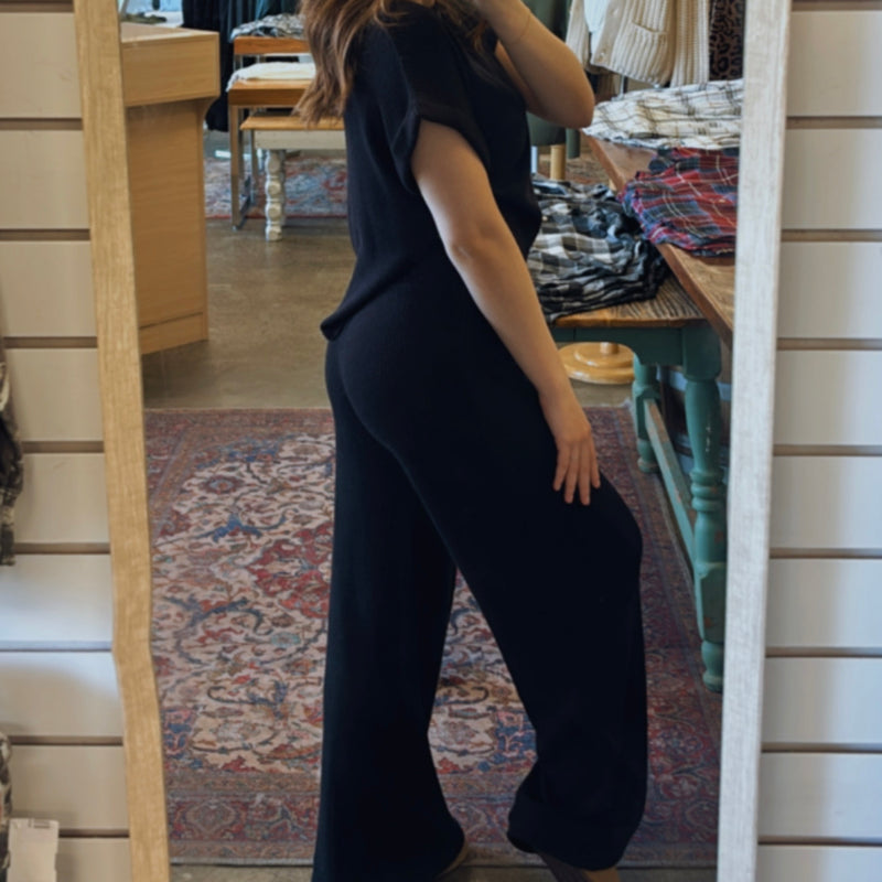 Quinny Ribbed Bottoms And Top Set