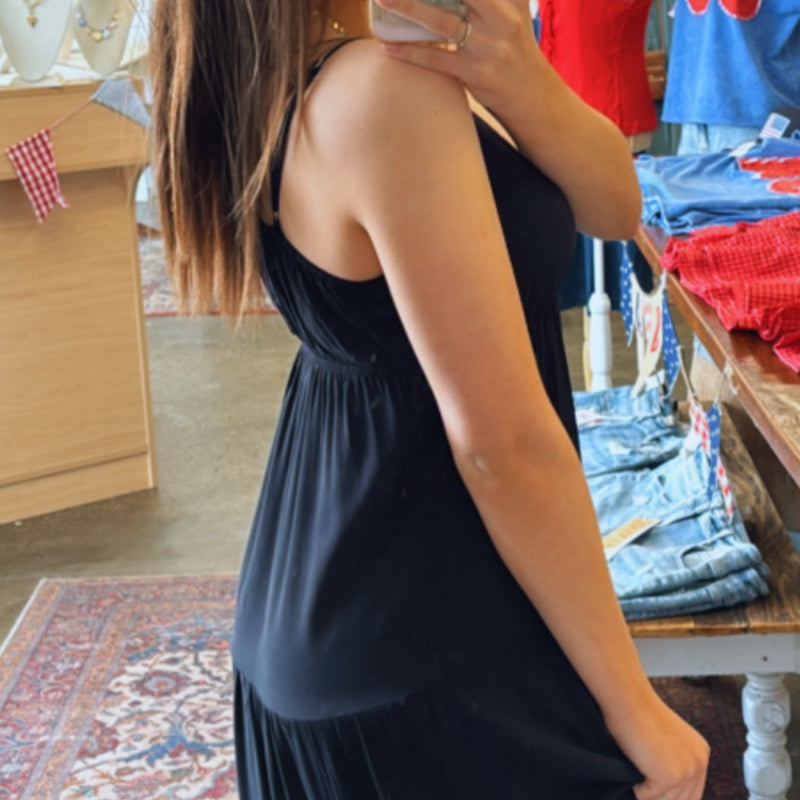 Sunrise Sweetheart Neckline Tiered Mid Dress
