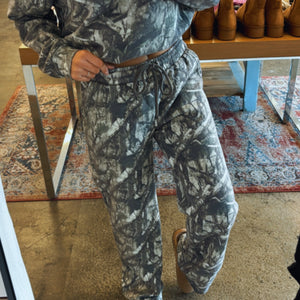 Wink Exclusive Camo Print Mid Rise Pants Olive