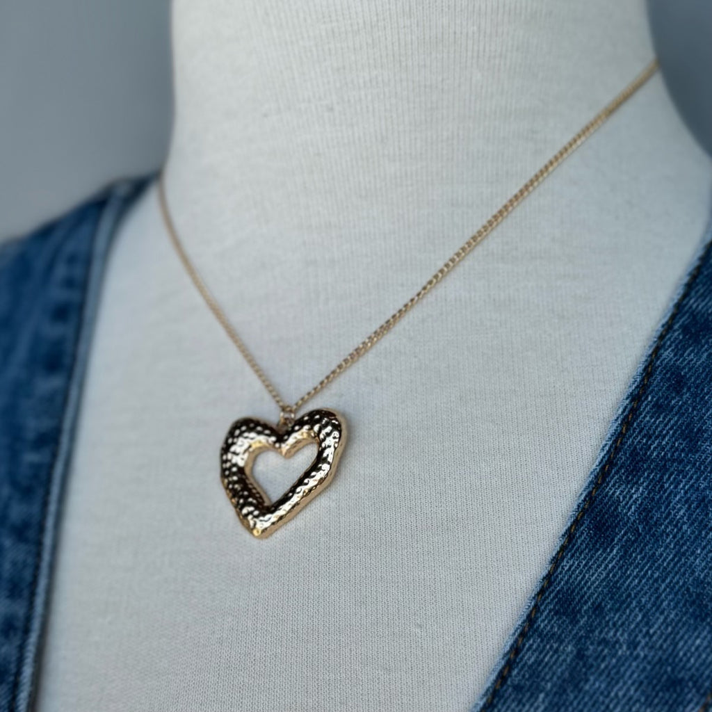 Heart Pendant Necklace & Earrings Set