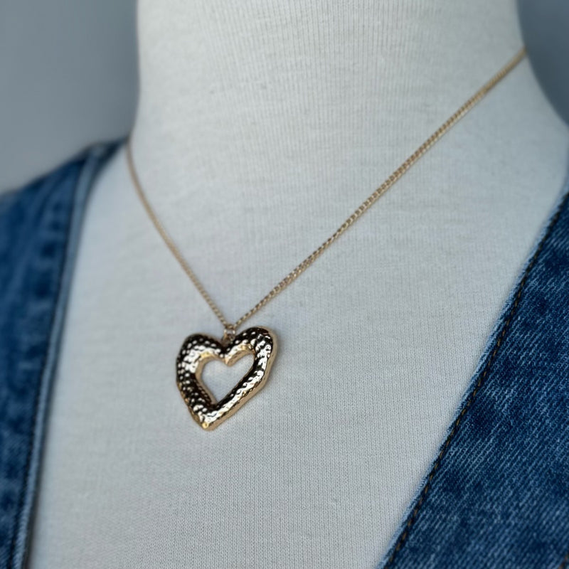 Heart Pendant Necklace & Earrings Set
