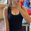 Better Then Basic U Shape Seamless Double Layered Tank Black