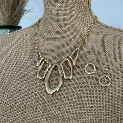 Chain Link Statement Necklace Set