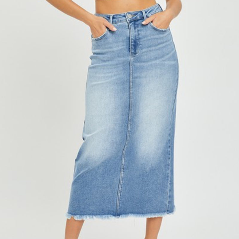 Risen Tummy Control Nights Like this High Rise Denim Skirt