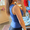 Better Then Basic U Shape Seamless Double Layered Tank Blue