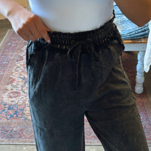 Braxton Acid Washed Tencel Wide Leg Pants