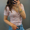 Tied Up Short Sleeve Multi Color Top
