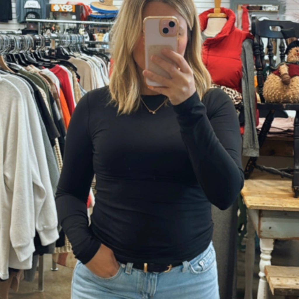 Butter Soft Long Sleeve Top Black