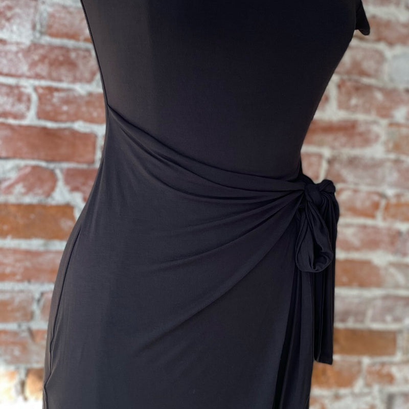Stay Classy Wrap Detail Dress Black