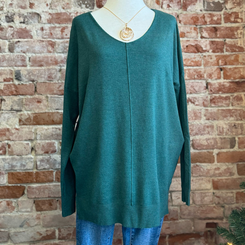 Keep Shining Long Sleeve Sweater Hunter Green