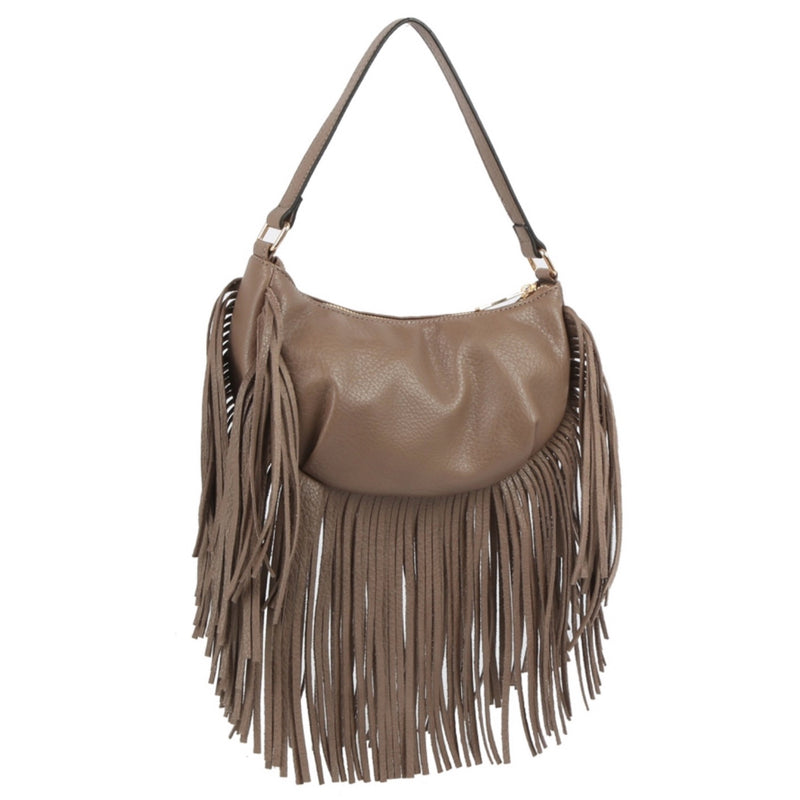 Fringe Leather Shoulder Bag