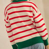 Santa’s Coming Striped Crew Neck Sweater