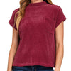 You & Me Chenille Waffle Knit Top Burgundy