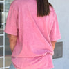 Rock N Roll Washed Tee Pink