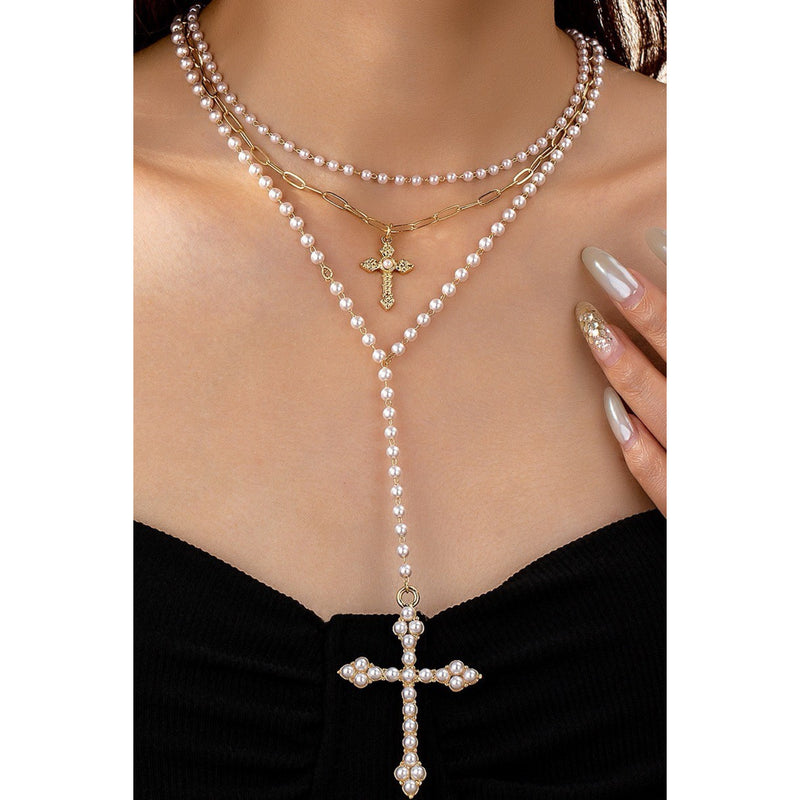 Pearl Cross Necklace