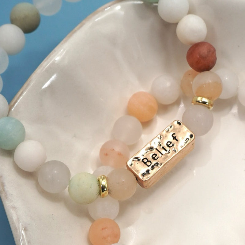 Natural Stone Belief Personalized Bracelet