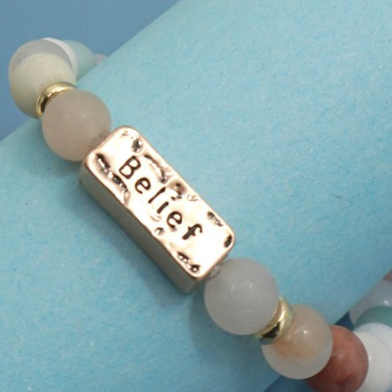 Natural Stone Belief Personalized Bracelet